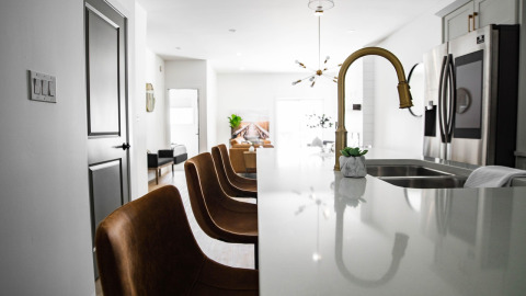 quartz countertop surface closeup